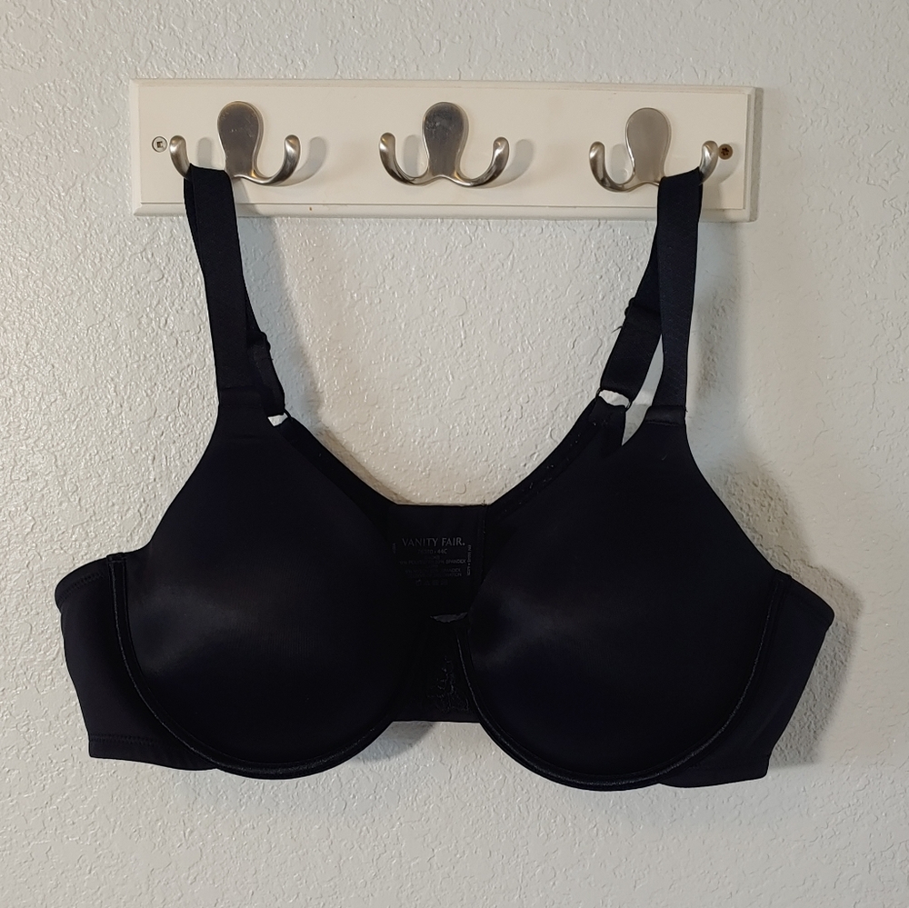 Black Vanity Fair Beauty Back Smoothing Full-Figure Contour Bra 76380 - 44C